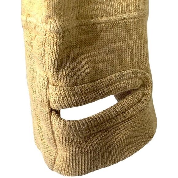 SALT AND STEEL SUPPLY Drawstring Hoodie Sweatshirt Full Zip Gold Beige - Picture 5 of 6